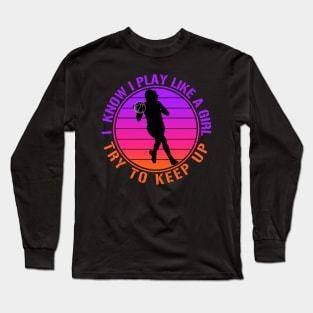 Vintage Basketball Girl Long Sleeve T-Shirt